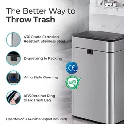 The Better Home White & Grey Automatic Smart Sensor Dustbins With Lid 40 L image 5