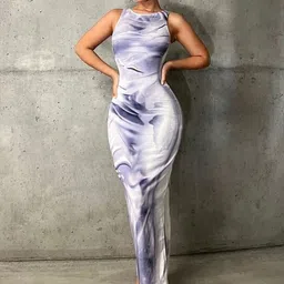 VANGULL Print Sheath Maxi Dress-picture-22