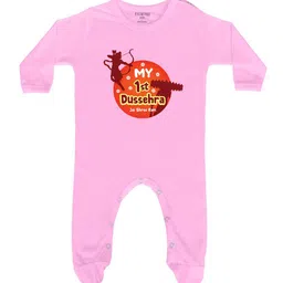 FFLIRTYGO Kids Dussehra Printed Pure Cotton Round Neck Sleepsuit-picture-23