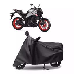 Auto Pearl Polyester Two Wheeler Cover for Yamaha MT 03 BS6 (Grey)-image-48