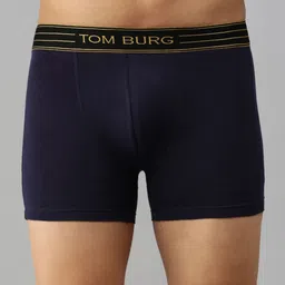 TOM BURG Men Navy Blue Solid Trunks 3038-picture-9