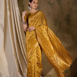 Maroosh Ethnic Motifs Zari Banarasi Saree-image-18