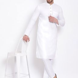 Sanwara Men White Solid Straight Kurta-picture-10