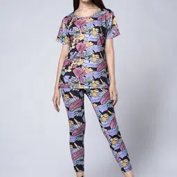 UMILDO Women Printed T-shirt with Leggings-image-2