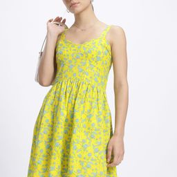 glitchez Floral Finesse Gathered A-Line Mini Dress-image-43