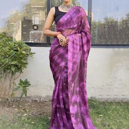 V3 FASHION STUDIO Tie and Dye Pure Georgette Ready to Wear Saree-image-74