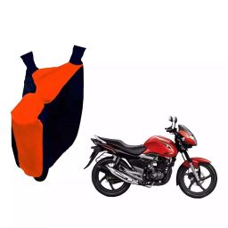 Auto Pearl Waterproof Two Wheeler Cover For Suzuki GS 150R (Orange & Blue)-image-55