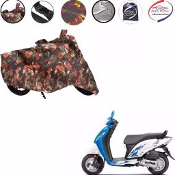 Auto Pearl Polyester Waterproof Two Wheeler Cover for Honda Activa i,(Jungle Print)-image-3