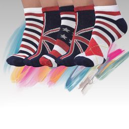MJE Men Pack Of 5 Patterned Cotton Ankle Length Socks-image-75