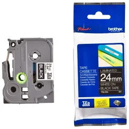 BROTHER Tape, White On Black, 24Mm W, 8M L, TZE-355-45