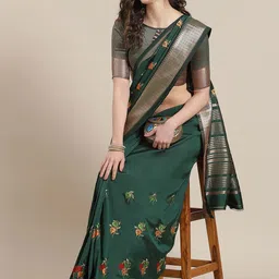 DIVASTRI Floral Zari Silk Cotton Saree-picture-35