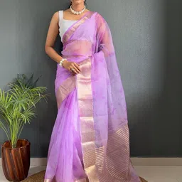 DIVASTRI Woven Design Zari Organza Kanjeevaram Saree-picture-24