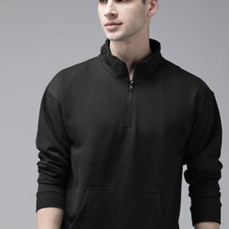 Roadster Men Black Solid Sweatshirt-image-42