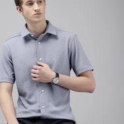 V Dot Skinny Fit Self Designed Casual Shirt-image-70
