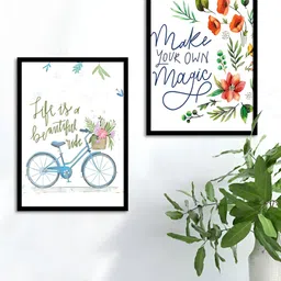Myntra Elegant Homes Black & White 2 Piece Synthetic Wood Other Wall Paintings-image-35