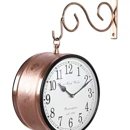 Nutts Copper-Toned Textured Double Sided Analogue Vintage Wall Clock-image-18