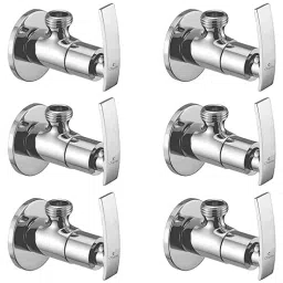 Cliquin Orchid Brass Wall Mount Chrome Finish Angle Valve with Wall Flange (Pack of 6 Pcs)-image-12
