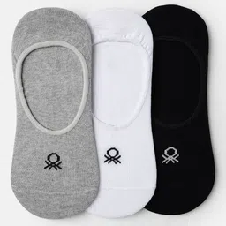 United Colors of Benetton Solid Pack of 3 Invisible Liner Socks-picture-2