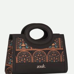 ZOUK Peacock Motif Printed Structured Sling Bag image 2