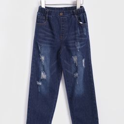 Kookie Kids Full Length Washed Jeans - Blue-image-92