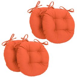 Angel Mommy Ultra Soft Round Twill Dining Chair Sofa Floor Seat & Back Cushions with Ties Set Of 4 - Orange-11