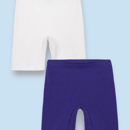 Mackly Pack Of 2 Solid Shorts - Navy Blue & White-image-59