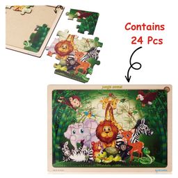 BitFeex Wooden Jungle Animals Jigsaw Puzzle Cartoon Animals - 24 Pieces-13