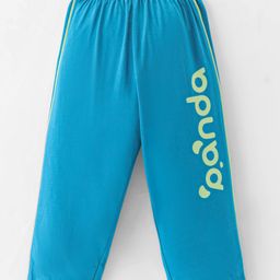 Tango Single Jersey Cotton Knit Full Length Lounge Pant with Tiger Print - Blue-image-96