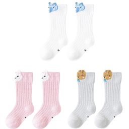 SYGA Set Of 3 Cotton Knitted Socks - White & Pink & Grey-image-99