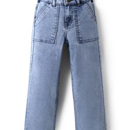 Pine Kids Woven Full Length Washed Denim Jeans - Light Blue-picture-9