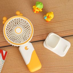 The Procure Store Ear Design Mini Portable & Rechargeable Hand Fan with Stand- White-10