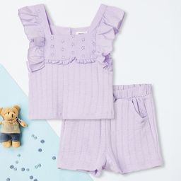 max Girls Square Neck Top With Shorts-picture-34