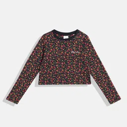Allen Solly Junior Girls Floral Printed Pure Cotton Crop T-shirt-picture-12