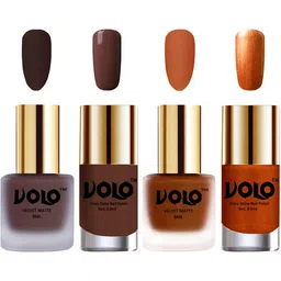 VOLO Set Of 4 Velvet Matte & Extra Shine Nail Polish-8 ml & 9.9 ml Shade - 02-35-19-60-25