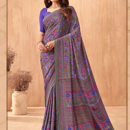 KALINI Floral Poly Crepe Saree-image-69