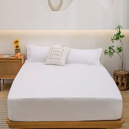 JC HOME White 140 TC King Bedsheet with 2 Pillow Covers-image-129