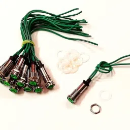 12 Pcs Neon Light Bulb Green Color Panel Indicator Metal Analog Voltage Tester-image-3