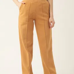 FEMEA Women Mustard Yellow Solid Track Pant-picture-10