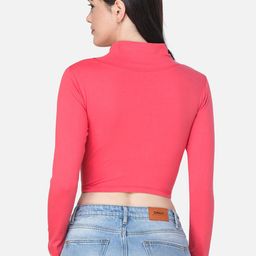 SCORPIUS Women Coral Solid Fitted Top image 5