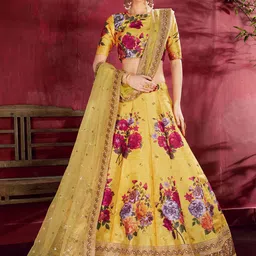 DIVASTRI Embellished Sequinned Semi-Stitched Lehenga & Unstitched Blouse With Dupatta-image-61