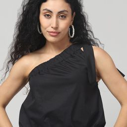 SQew Women One Shoulder Cotton Top-image-12