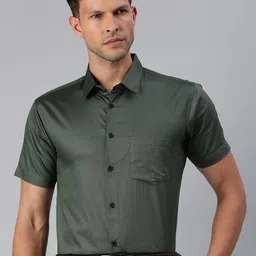 Majestic Man Men Classic Slim Fit Solid Formal Shirt-image-80