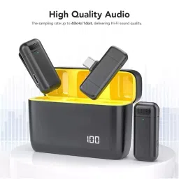 LEKATO Wireless Microphone System Omni-directional Battery Powered with Charging Case, J-14 image 2