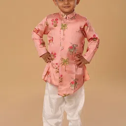 The Mini Trunk Boys Floral Printed Kurta with Pyjama-17