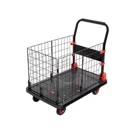 Corvids 300 Kg Portable & Collapsible Polypropylene Platform Trolley with Basket Cage, CPT-PL300BS-33