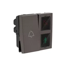 Legrand External DND & MMR Control Unit with Bell Push Myrius Charcoal Grey 2 Module, 6794 54 image 3