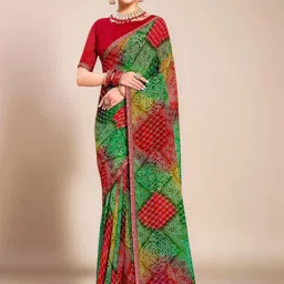 Moda Rapido Bandhani Zari Poly Georgette Bandhani Saree-picture-12