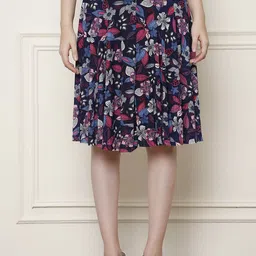 GRACIT Printed Knee Length A Line Skirt with Inner Shorts-image-66