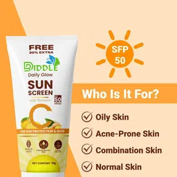 Driddle Daily Glow Sunscreen SPF50 PA++++ With Turmeric - 70 g image 4