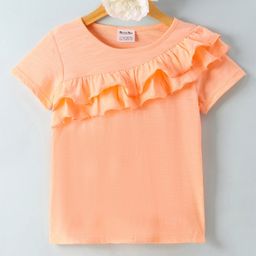 Kookie Kids Half Sleeves Solid  Top - Orange-image-85